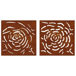 Décorations murales jardin 2 pcs 55x55 cm design de rose 548581548581