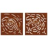 Décorations murales jardin 2 pcs 55x55 cm design de rose 548581548581