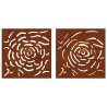 Décorations murales jardin 2 pcs 55x55 cm design de rose 548581548581