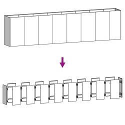 Lit surélevé de jardin 360x40x80 cm acier corten 548588548588