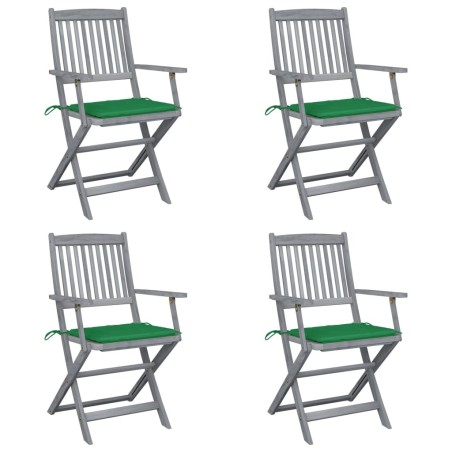 Chaises pliables d'extérieur lot de 4 et coussins Bois d'acacia 548609548609