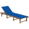 Chaise longue pliable avec coussin Bois d'acacia solide 548617548617
