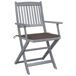 Chaises pliables d'extérieur lot de 2 et coussins Bois d'acacia 548620548620