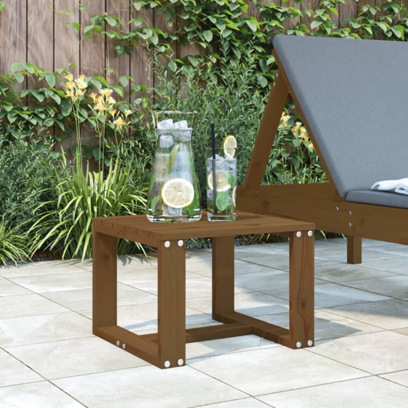 Table d'appoint jardin marron miel 40x38x28,5cm bois massif pin 548627548627