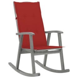 Chaise à bascule avec coussins Gris Bois d'acacia massif 548646548646