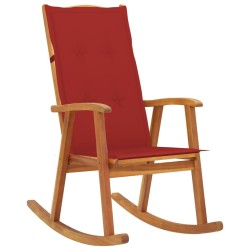 Chaise à bascule avec coussins Bois d'acacia massif 548672548672