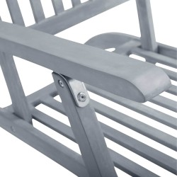 Chaise longue d'extérieur repose-pied et coussin Acacia solide 548673548673