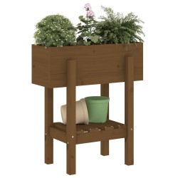 Jardinière marron miel 62x30x69 cm bois massif de pin  548675548675