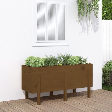 Lit surélevé de jardin brun miel 121x50x57cm bois de pin massif 548676548676