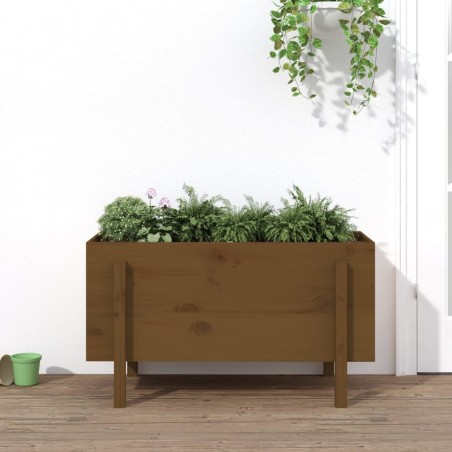 Lit surélevé de jardin brun miel 101x50x57cm bois de pin massif 548677548677