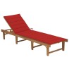 Chaise longue pliable avec coussin Bois d'acacia solide 548681548681
