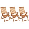 Chaises pliables de jardin lot de 3 avec coussins Bois d'acacia 548692548692