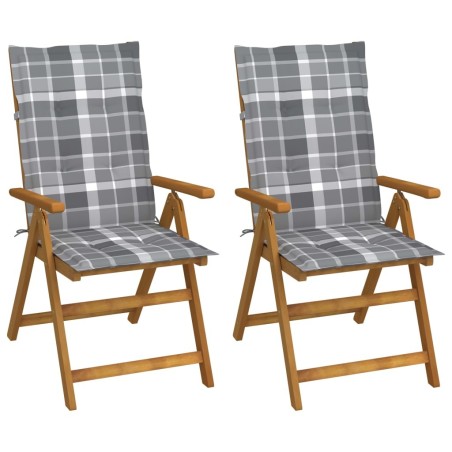 Chaises inclinables de jardin lot de 2 et coussins Bois acacia 548693548693