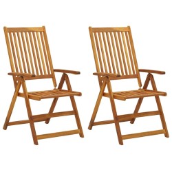 Chaises inclinables de jardin lot de 2 et coussins Bois acacia 548697548697
