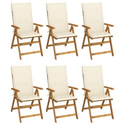 Chaises pliables de jardin lot de 6 avec coussins Bois d'acacia 548702548702