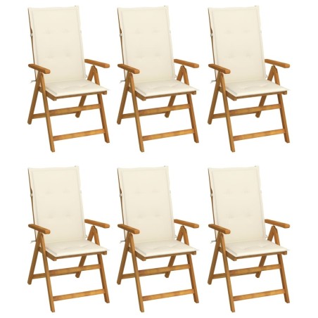Chaises pliables de jardin lot de 6 avec coussins Bois d'acacia 548702548702