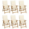 Chaises pliables de jardin lot de 6 avec coussins Bois d'acacia 548702548702