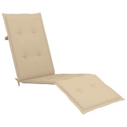 Chaise longue d'extérieur repose-pied et coussin Acacia solide 548724548724