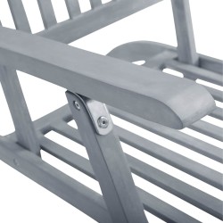 Chaise longue d'extérieur repose-pied et coussin Acacia solide 548727548727