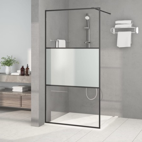 Paroi de douche Noir 100x195 cm Verre ESG demi-dépoli 548735548735