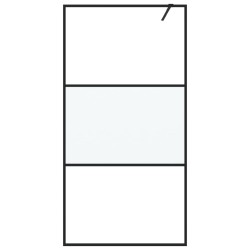 Paroi de douche Noir 100x195 cm Verre ESG demi-dépoli 548735548735