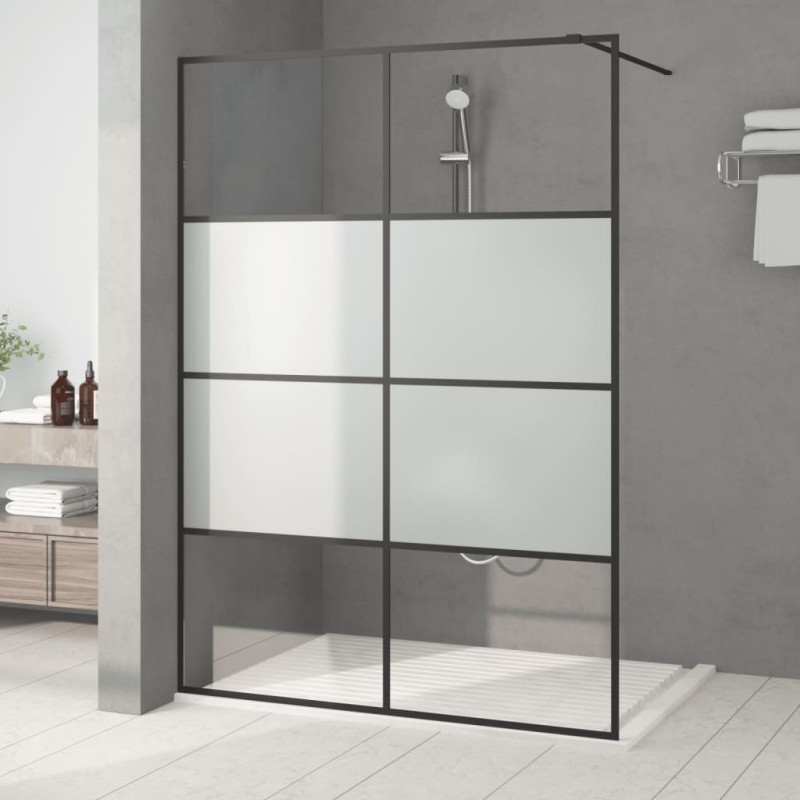Paroi de douche Noir 140x195 cm Verre ESG demi-dépoli 548740548740