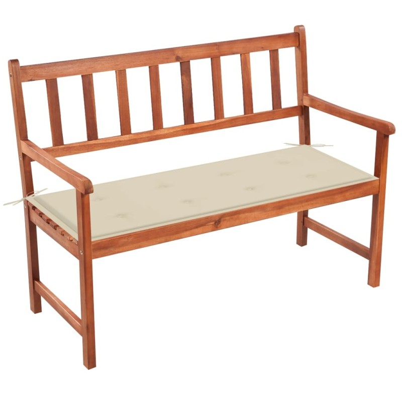 Banc de jardin avec coussin 120 cm Bois d'acacia massif 548742548742