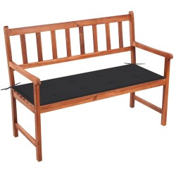Banc de jardin avec coussin 120 cm Bois d'acacia massif 548746548746