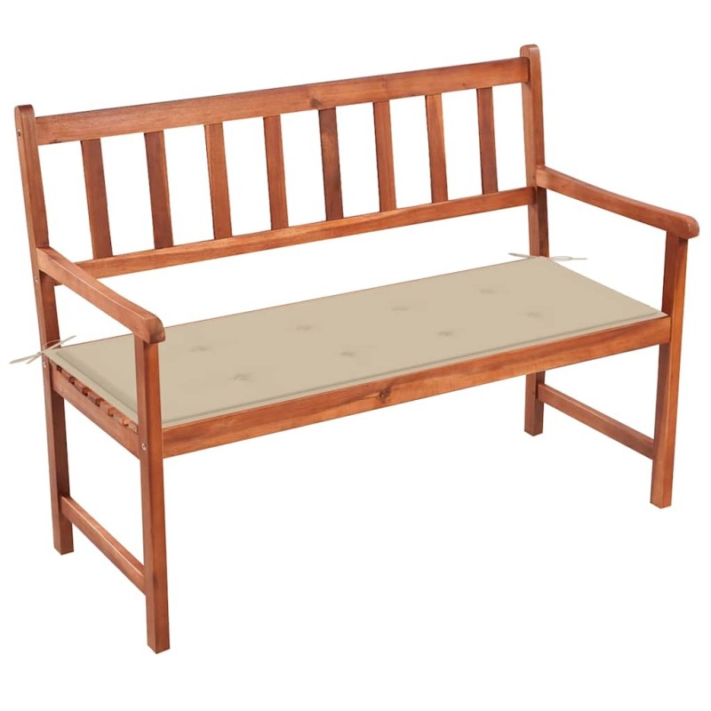 Banc de jardin avec coussin 120 cm Bois d'acacia massif 548749548749