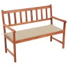 Banc de jardin avec coussin 120 cm Bois d'acacia massif 548749548749