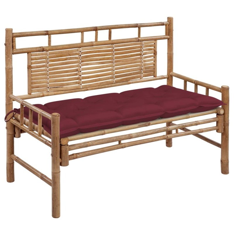 Banc de jardin avec coussin 120 cm Bambou 548763548763