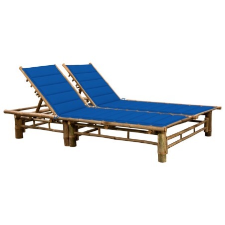 Chaise longue pour 2 personnes avec coussins Bambou 548767548767