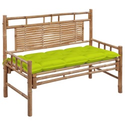 Banc de jardin avec coussin 120 cm Bambou 548772548772