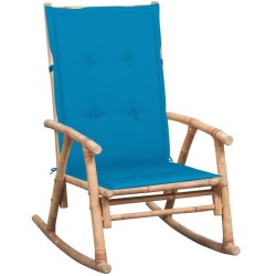 Chaise à bascule avec coussin Bambou 548773548773