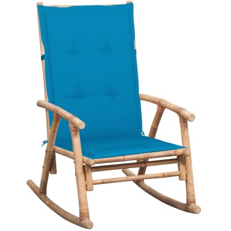 Chaise à bascule avec coussin Bambou 548773548773