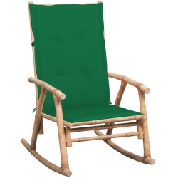 Chaise à bascule avec coussin bambou 548781548781