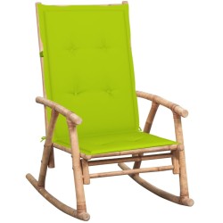 Chaise à bascule avec coussin Bambou 548782548782
