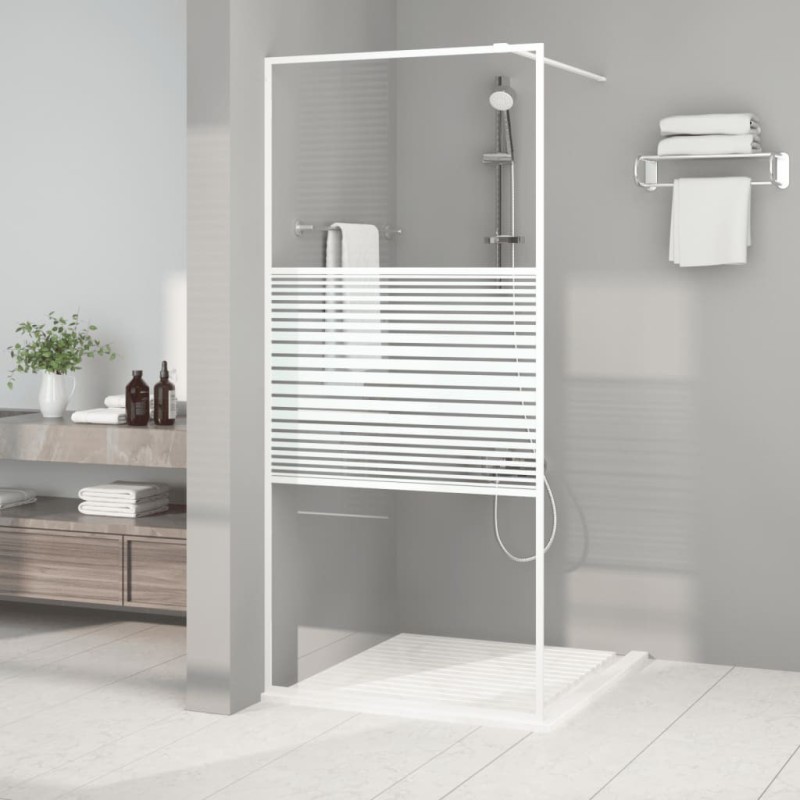 Paroi de douche Blanc 90x195 cm Verre ESG transparent 548788548788