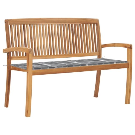 Banc de jardin empilable et coussin 128,5cm Bois de teck massif 548791548791
