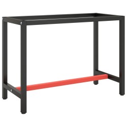 Cadre de banc de travail Noir et rouge mat 110x50x79 cm Métal 548792548792