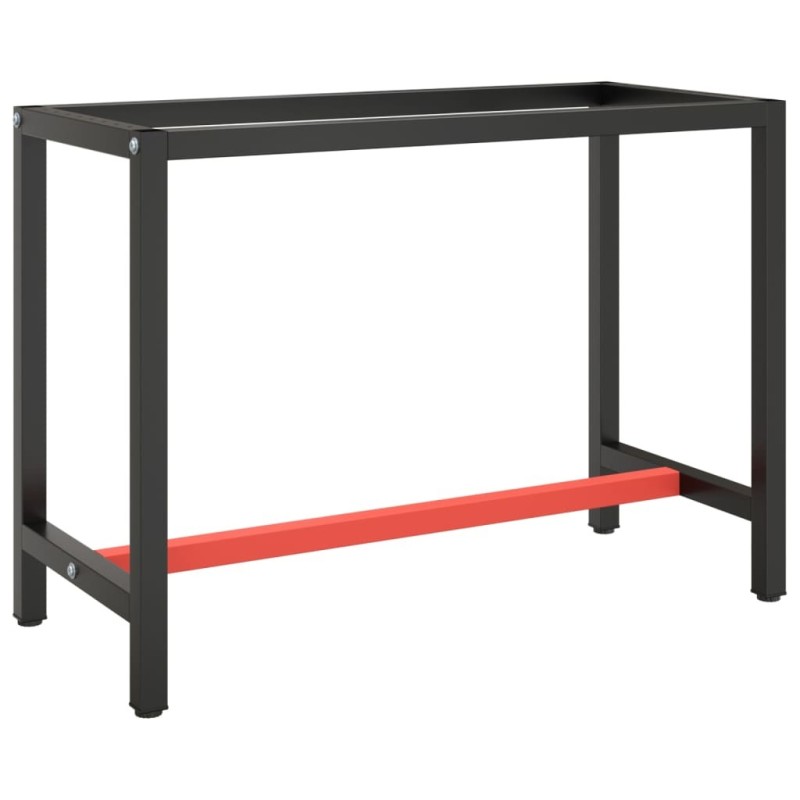 Cadre de banc de travail Noir et rouge mat 110x50x79 cm Métal 548792548792