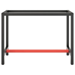 Cadre de banc de travail Noir et rouge mat 110x50x79 cm Métal 548792548792