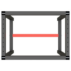 Cadre de banc de travail Noir et rouge mat 70x50x79 cm Métal  548794548794