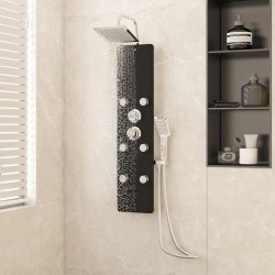 Panneau de douche Verre 25x47,5x130 cm Noir 548796548796