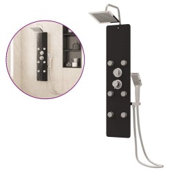 Panneau de douche Verre 25x47,5x130 cm Noir 548796548796