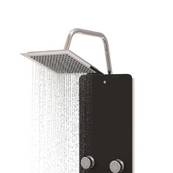 Panneau de douche Verre 25x47,5x130 cm Noir 548796548796