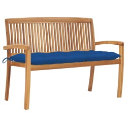 Banc de jardin empilable et coussin 128,5cm Bois de teck massif 548798548798