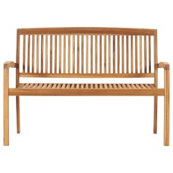 Banc de jardin empilable et coussin 128,5cm Bois de teck massif 548798548798