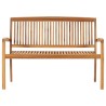 Banc de jardin empilable et coussin 128,5cm Bois de teck massif 548798548798