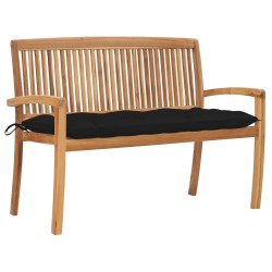 Banc de jardin empilable et coussin 128,5cm Bois de teck massif 548799548799